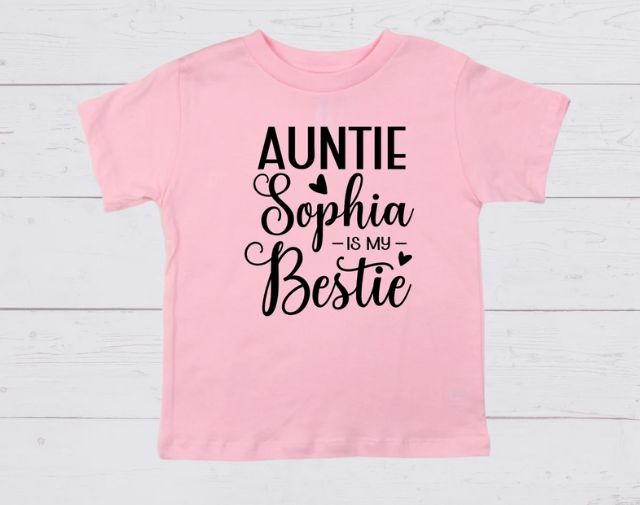 Personalized Auntie is my Bestie Baby Onesie