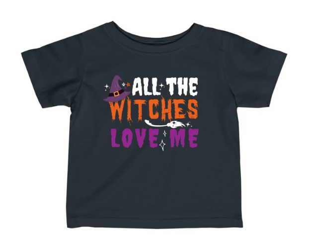 All the Witches Love me Halloween Baby Boy Onesie, Halloween Boy shirts