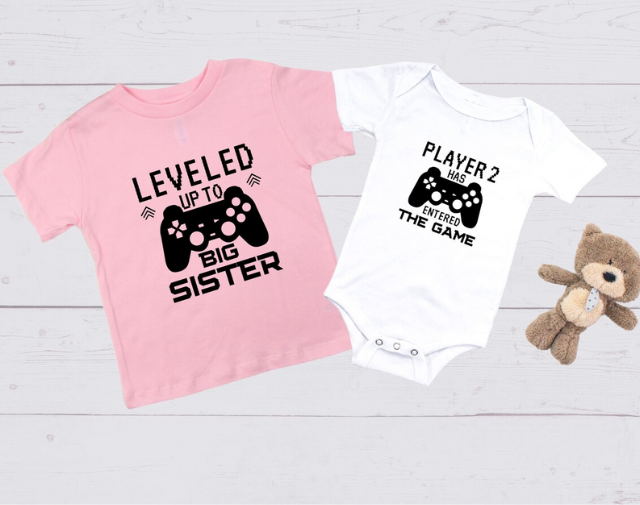 Leveled up to Big Brother Shirt, Player 2 Has Entered The Game Onesie, Promoted to Big Brother