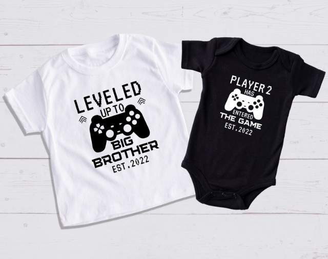 Leveled up to Big Brother Shirt, Player 2 Has Entered The Game Onesie, Promoted to Big Brother