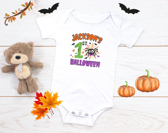 Personalized First Halloween baby Boy Onesie, My First Halloween Baby Boy Shirt