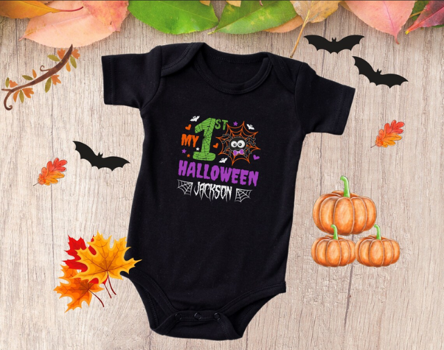 Personalized First Halloween baby Boy Onesie, My First Halloween Baby Boy Shirt