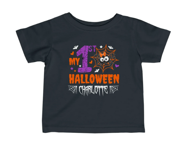 Personalized My First Halloween baby Girl Onesie, First Halloween Baby Girl Tee