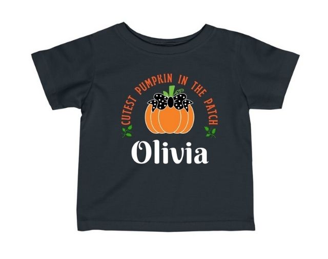 Personalized Pumpkin Onesie, Fall Onesie, Pumpkin Toddler Girl Shirt