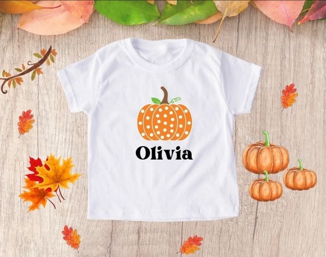 Personalized Pumpkin Onesie, Fall Onesie, Pumpkin Toddler Girl Shirt