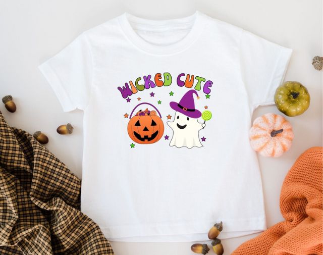 Wicked Cute Retro Halloween baby Onesie and Shirt, Halloween Kids Tee, Halloween Gift