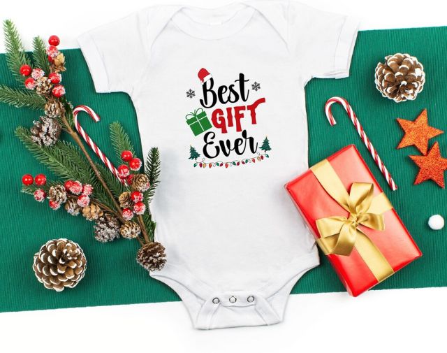 Best Gift Ever onesie, Cute baby Christmas Onesie, Christmas Baby Onesie