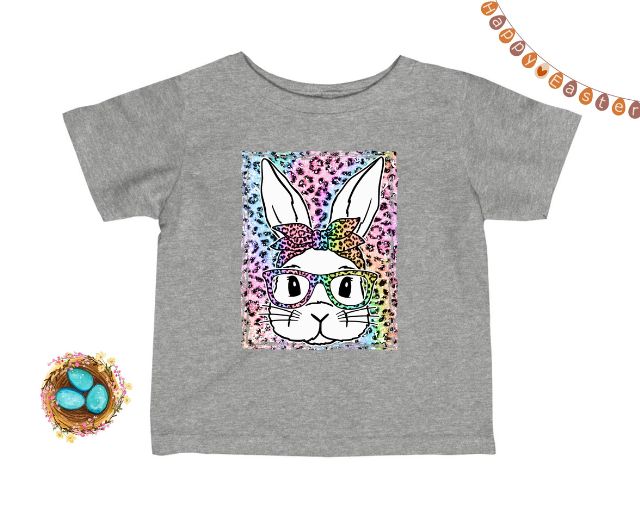 Leopard Easter Bunny Kids Shirt, Kids Easter Bunny Shirt