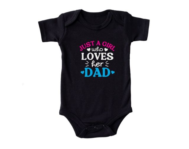 Just A Girl Who Just A Girl Who Loves Her Dad Baby Girl Onesie