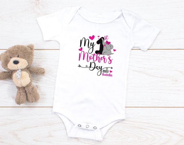 Personalized My First Mother's Day Baby Girl onesie