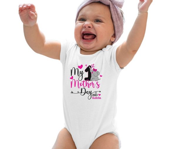 Personalized My First Mother's Day Baby Girl onesie